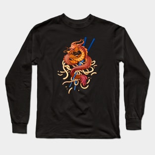 Noodle Dragon on Chopsticks Long Sleeve T-Shirt